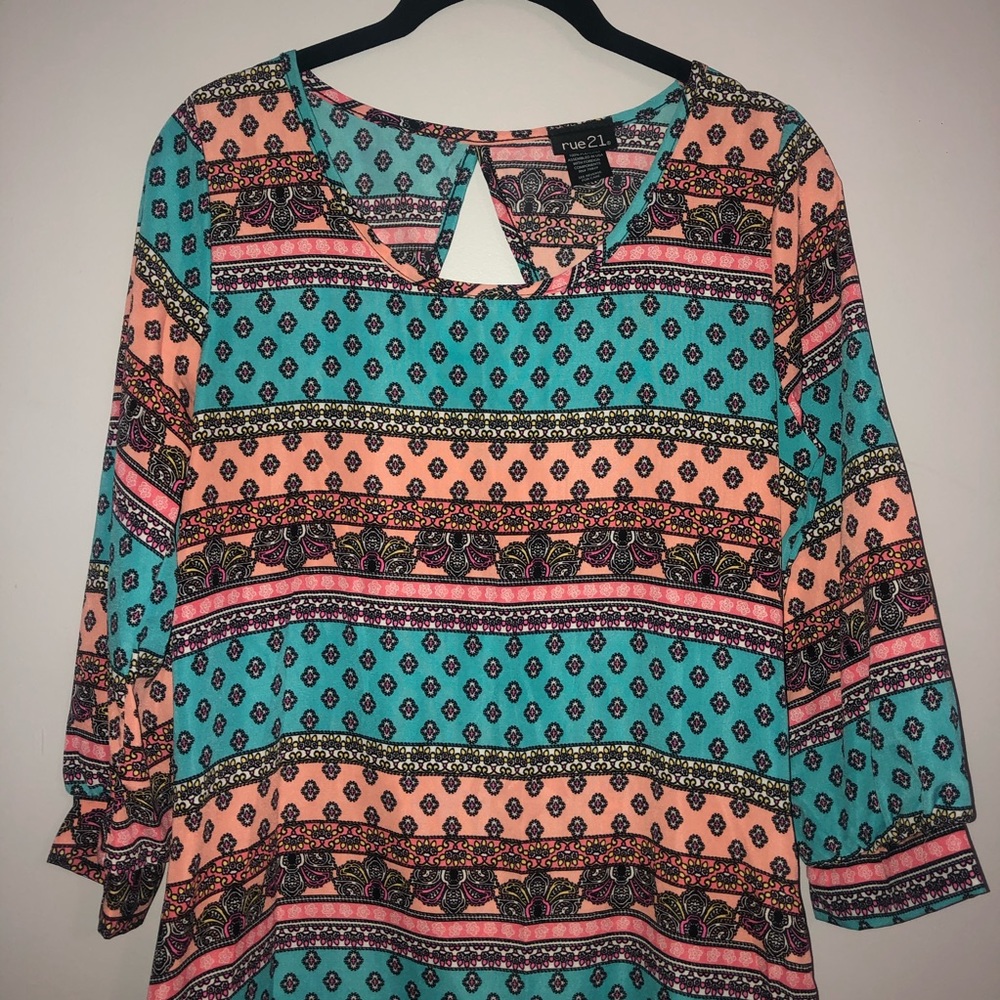 Long Sleeve Patterned Dress